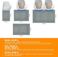 Cat Litter Mat 24"x16", Double Layer EVA litterbox Mat Beige - Dark Grey / Honeycomb-24 x 16 Inches - image 2