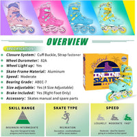 Nattork adjustable inline skates for kids with light-up wheels and checkerboard upper - view 27