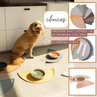 Silicone Dog Food Mat, Pet Placemat, 21" x 10.5" Deep - Sage Green / Medium - image 4