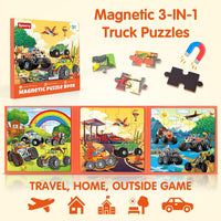 SYNARRY magnetic dinosaur puzzle book with three colorful dinosaur scenes - view 30