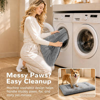 Dog Crate Pad, Washable Cozy Dog Bed Mat for Medium Dogs 36"x23" - 36.0"L x 23.0"W x 1.5"Th / Grey - image 2