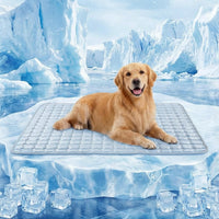FunFurry Cooling Mat for Dogs，59"X40" Extra Large Pet Pad，Q-Max>0.5 - Light Blue / 36" x 27"（L）