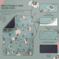 IEUUMLER Washable Pee Pads for Dogs - Green Daisy / 34"X36"-2pcs - image 2