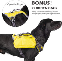 Fida Dog Harness, No-Pull Pet Vest with Saddle Bags Backpack - Small (Neck:14"-18";Chest:20"-22.5") / Yellow - image 4