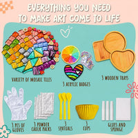 Glittery Garden Mosaic Craft Kit to Decorate Coaster with Glass Tiles – Fun for Kids & Family - Mosaic Craft Kit - image 3