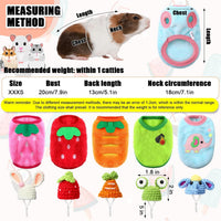 Clysee 10-piece guinea pig clothes set with flannel vests and knitted mini hats - view 7