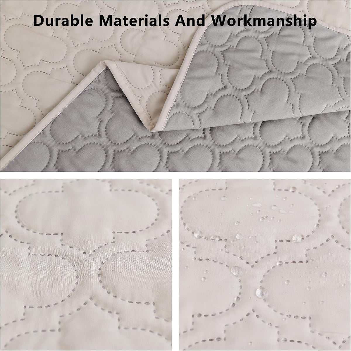 Waterproof Couch Cover, Washable Dog & Pet Furniture Protector - Lightgrey+cream / 68x82 Inches - image 2