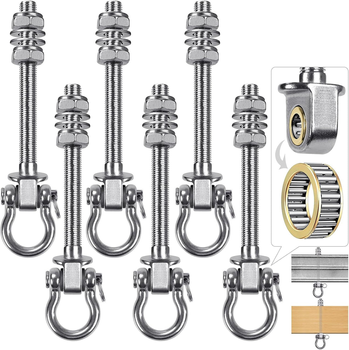 BeneLabel heavy duty stainless steel swing hangers with bearings, set of 2 - view 9
