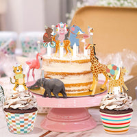 Hooqict carnival circus cupcake toppers and wrappers set, 48 pieces - view 40