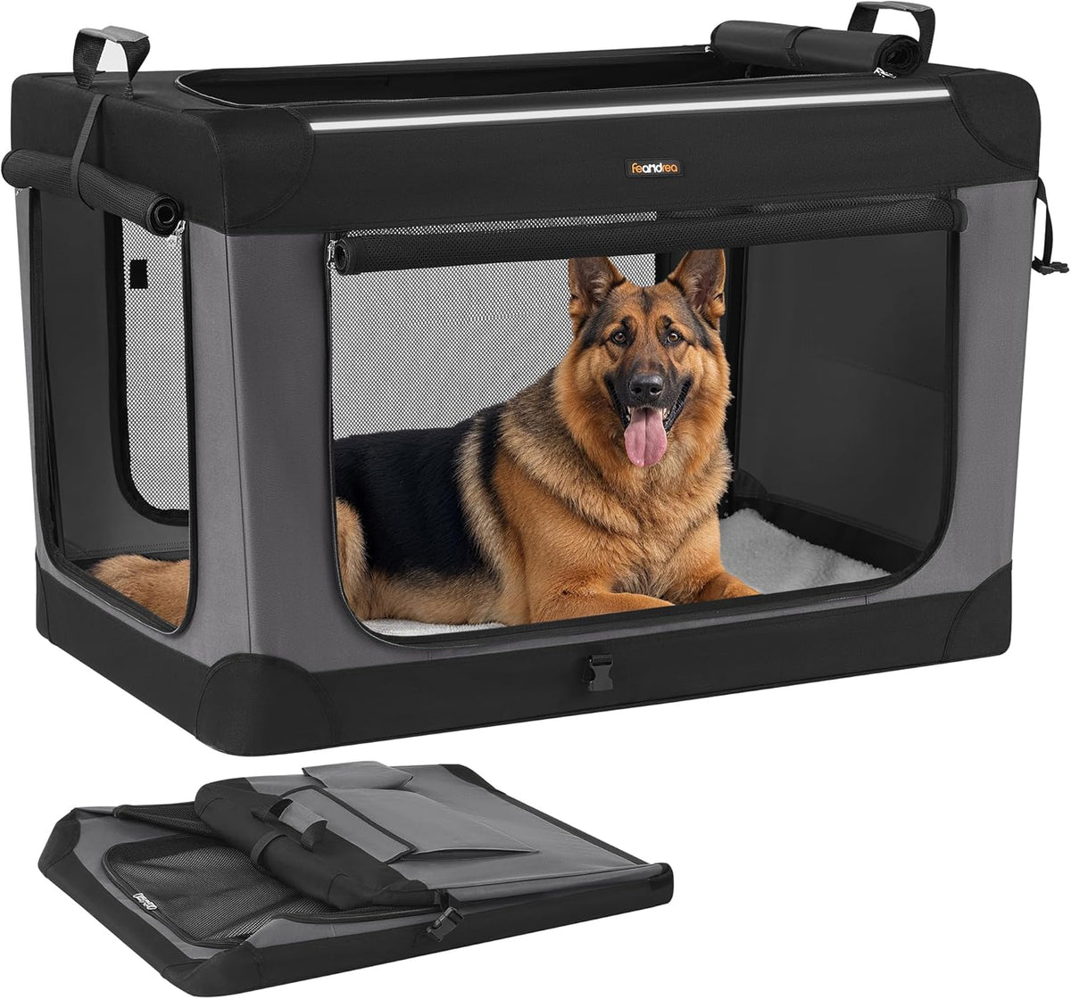 Feandrea Collapsible Dog Crate - XXL（42"L x 28"W x 28"H）