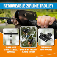 Hyponix Zip Line Kit for Backyard Kids and Adults 100 ft - 120' Zipline Kit - image 3