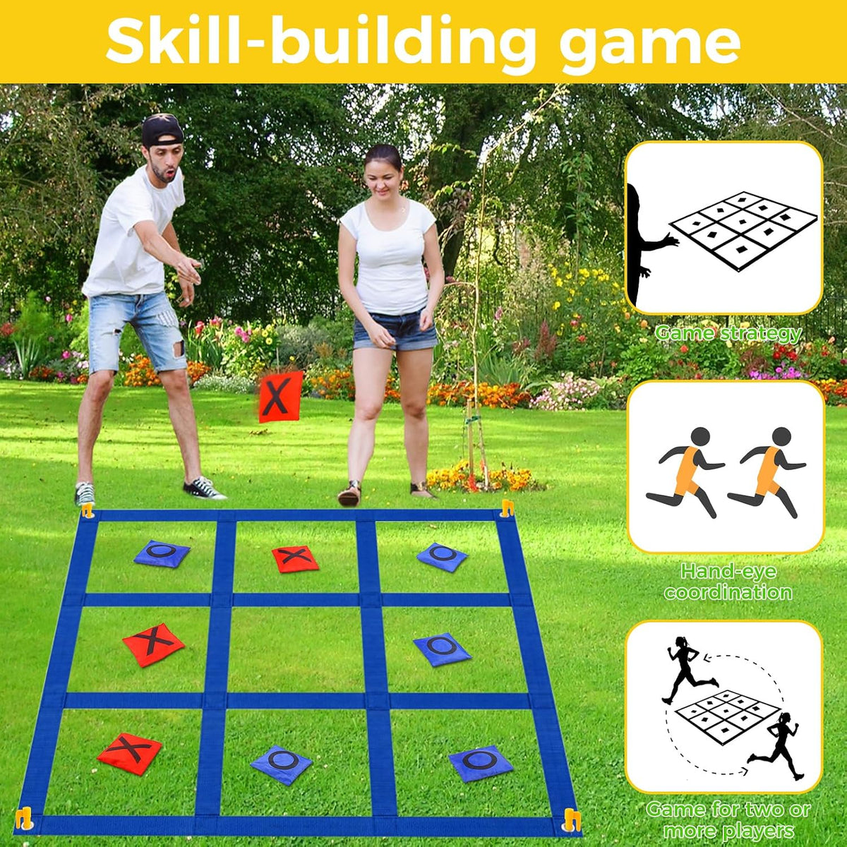 Giant Tic Tac Toe Outdoor Games for Kids Adults Family - Blue 4 ft. * 4 ft - image 4