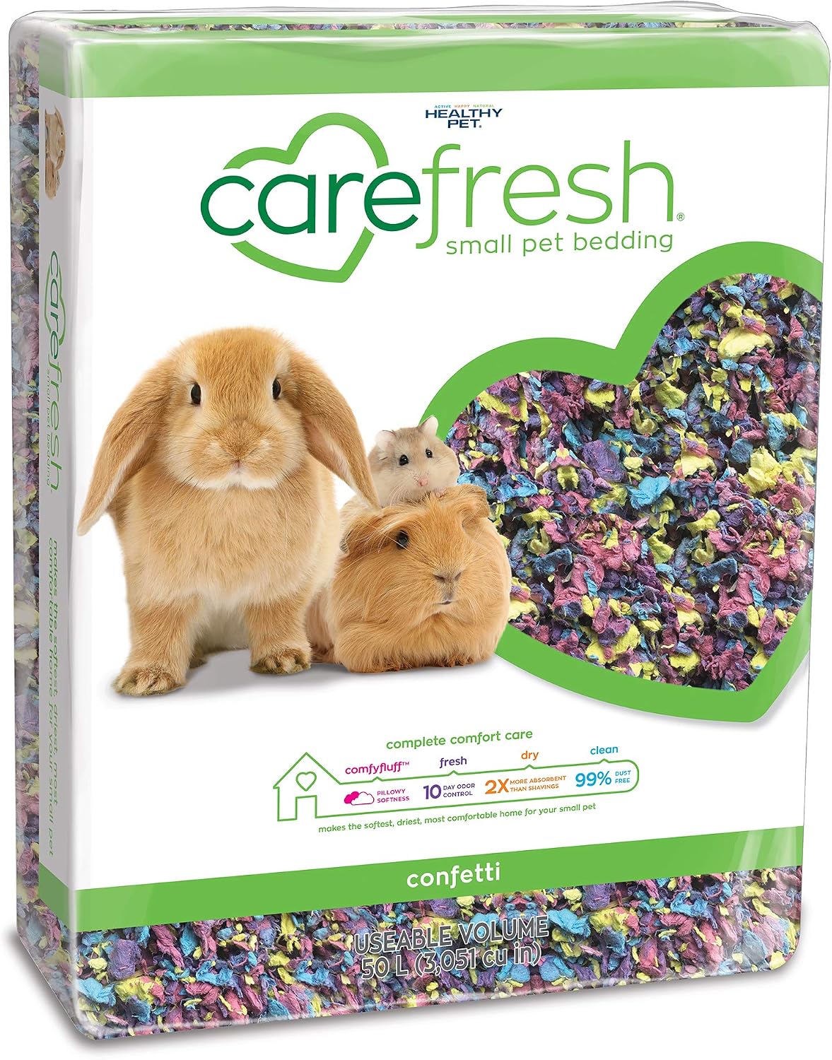 Carefresh White Natural Paper Small Pet Bedding - 50 L / confetti