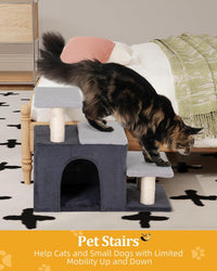 3-in-1 Pet Stairs for Cats, Dog Steps for Small Doggie Rabbits – Essentials for Cats - Large-Gray - image 4