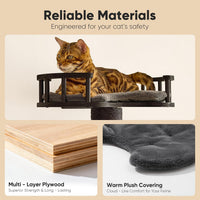 FUKUMARU Cat Wall Shelves, Beige - Black / 4-Pack Large - image 3