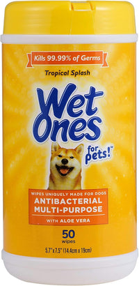 Wet Ones for Pets Antibacterial Dog Wipes - Tropical Splash / 50 Count (Pack of 1)