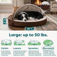 Furhaven 35" Round Orthopedic Dog Bed for Large/Medium Dogs w/ - Espresso / Large - image 3