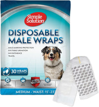 Simple Solution Male Dog Diapers, Disposable Belly Bands, M - Medium / 30