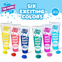 Tub Works Bath Paint Soap Bath Toy, Classic 6 Pack, Non-Toxic - Fun - image 2