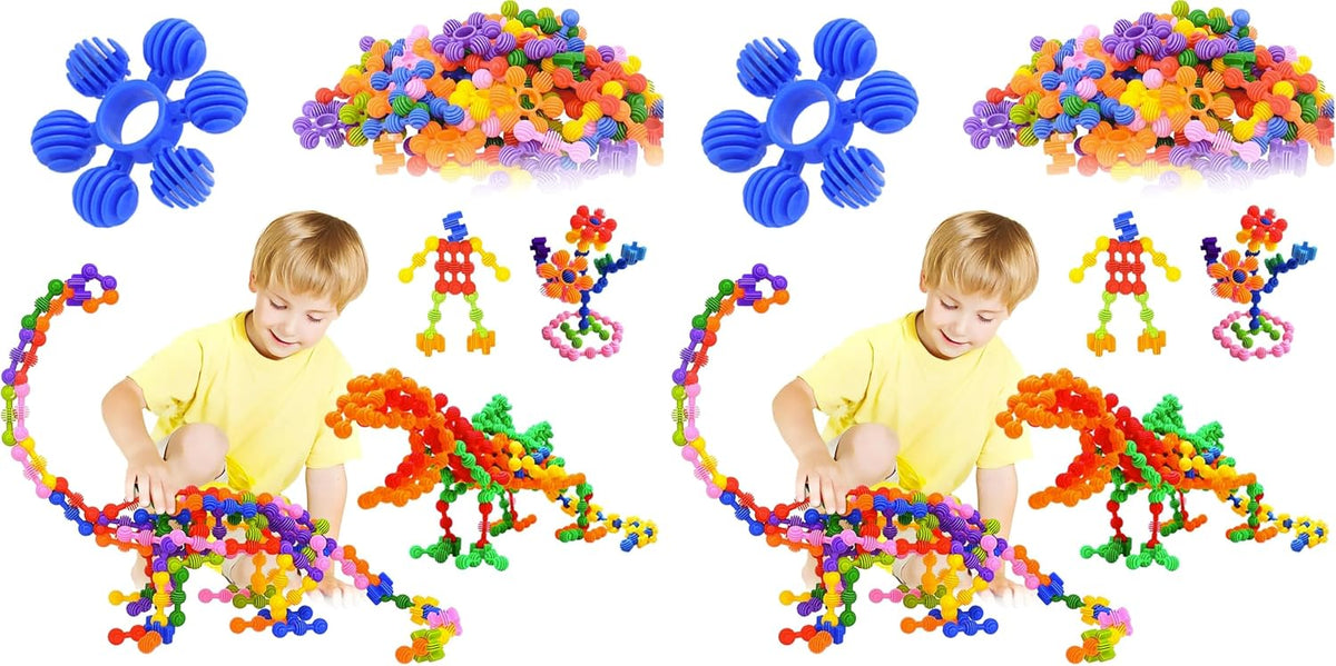 TOMYOU 120 piece interlocking building blocks set with colorful star shaped pieces - view 2