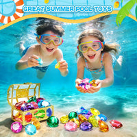 DISHIO Diving Gem Pool Toy 10PCS Big Colorful Diamond Diving Toy - 10pcs Gold - image 2