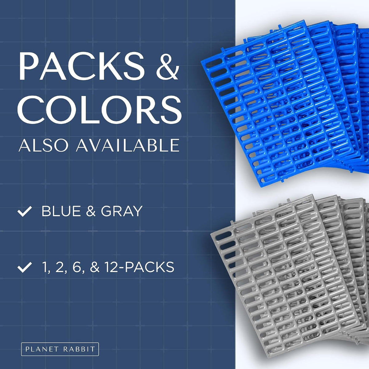 Premium Plastic Rabbit Cage Mats, 15x10 Mat - 15"L x 10"W / Gray - image 2