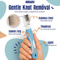 Pet Mat Remover, Professional Dematting Comb for Dogs and Cats - Mat Remover - image 2
