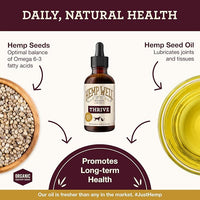 Hemp Well Thrive Oil for Dogs and Cats – Supports Hip, Joint, and Heart Health, Promotes Immune Support, Strengthens Skin and Coat, Organically Sourced – 2 Ounces