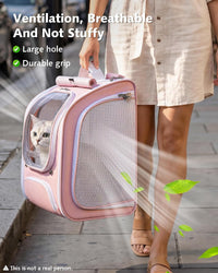 Pecute Cat Backpack Carrier, Large Space Cat Bubble Backpack - Pink (Expandable) / 12.6"L x 10.2"W x 16.5"H - image 4