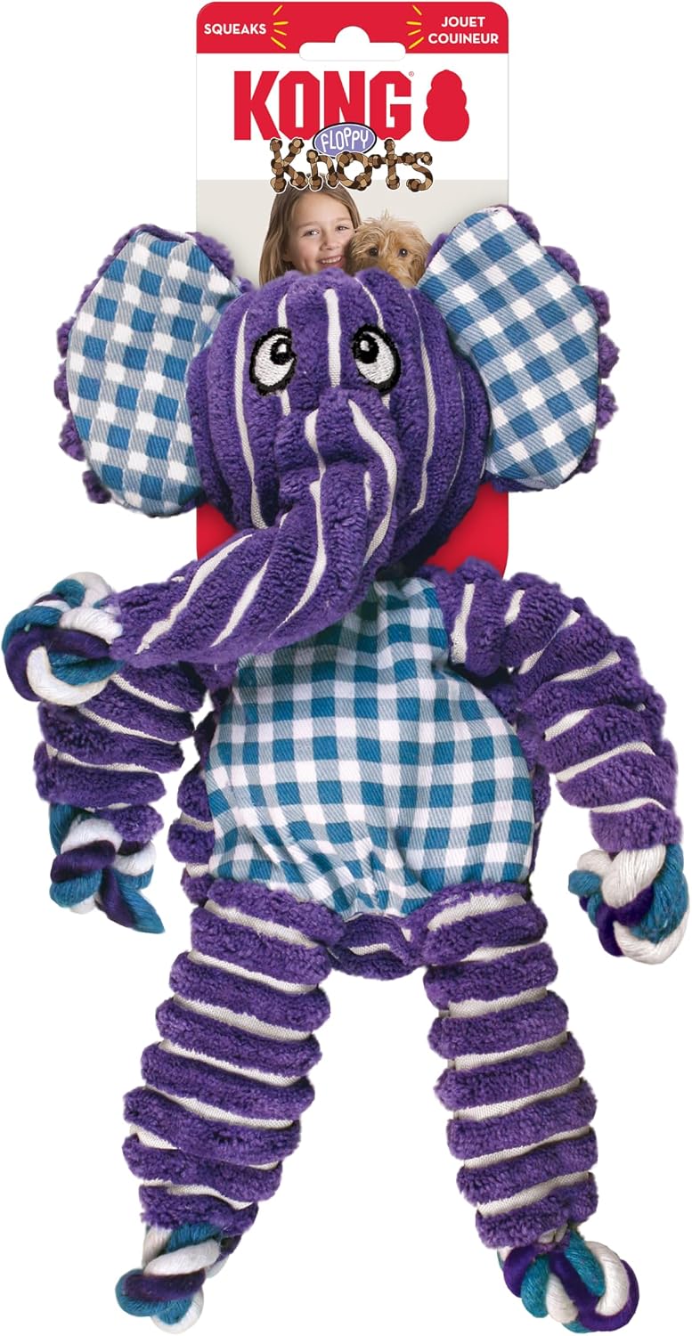 KONG Floppy Knots Rope and Plush Dog Toy - Elephant / Medium/Large - image 2