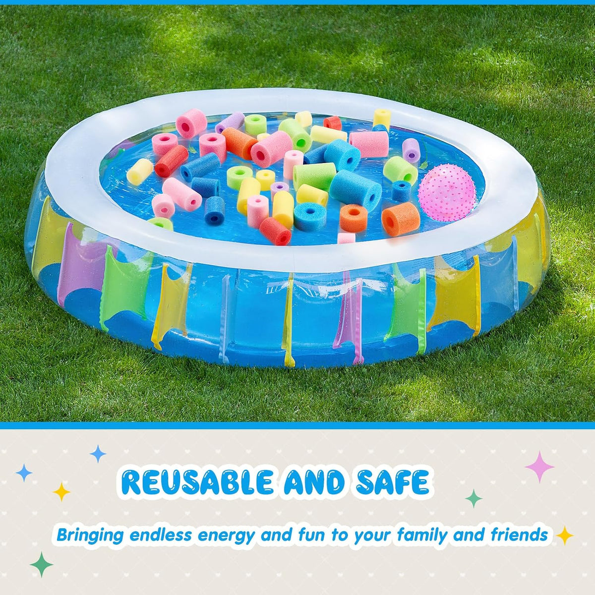 Frienda pool noodle bits, 50 colorful foam noodle pieces in assorted sizes - view 30