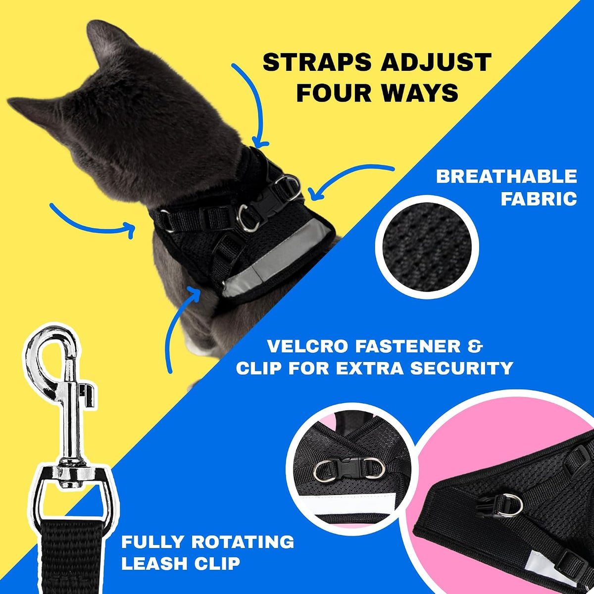 Travel Cat Harness and Leash Set - Large / Black - image 3