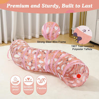 Pawaboo Cat Tunnel, Cat Tunnels for Indoor Cats - Pink Kitties / S Way - image 3