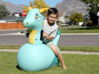 Hearthsong Hop N Go Inflatable Unicorn Riding Bouncy Hopping Toys - Dragon / 4 Pack - image 2