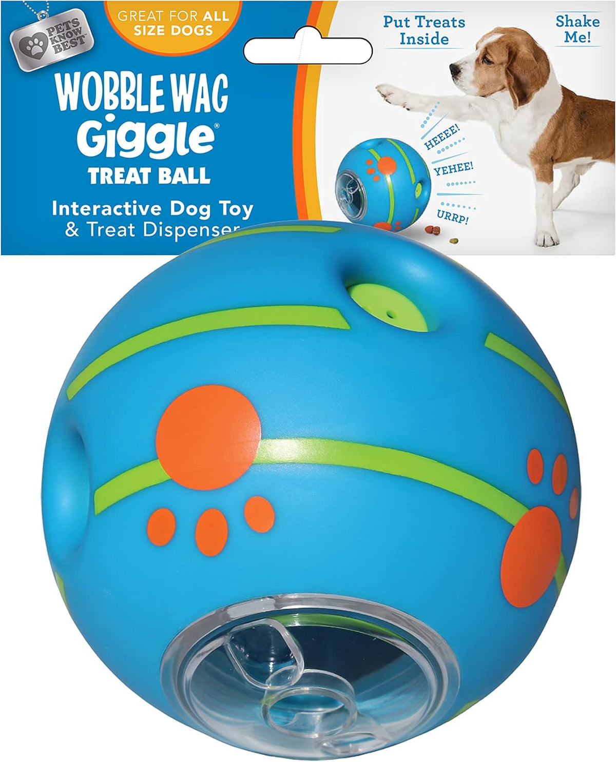 Wobble Wag Giggle Ball, Interactive Dog Toy - Treat