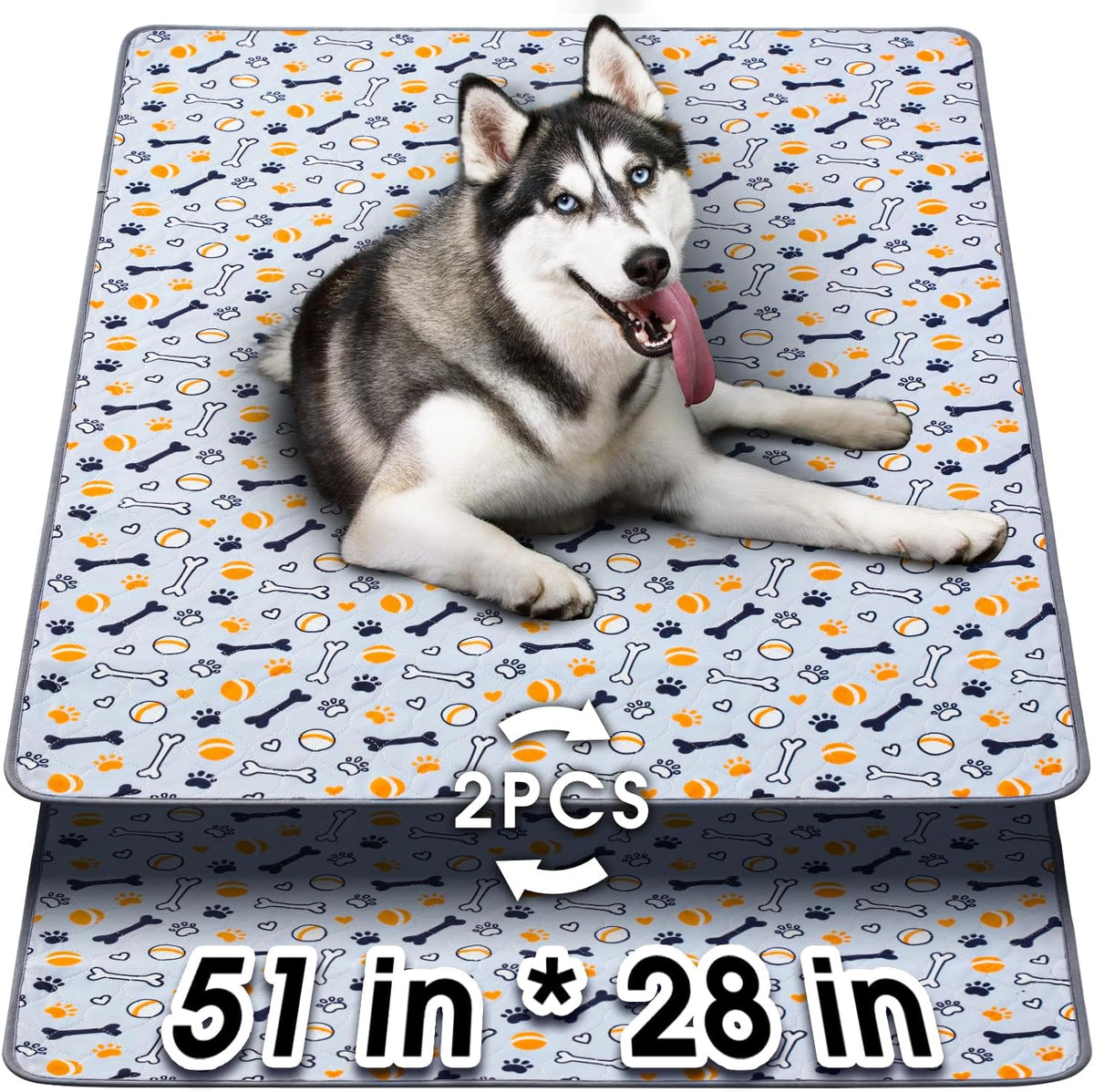 Hompet Dog Grass Pad with Tray Large, 35"x22.5" - Gray / 51 x 28"
