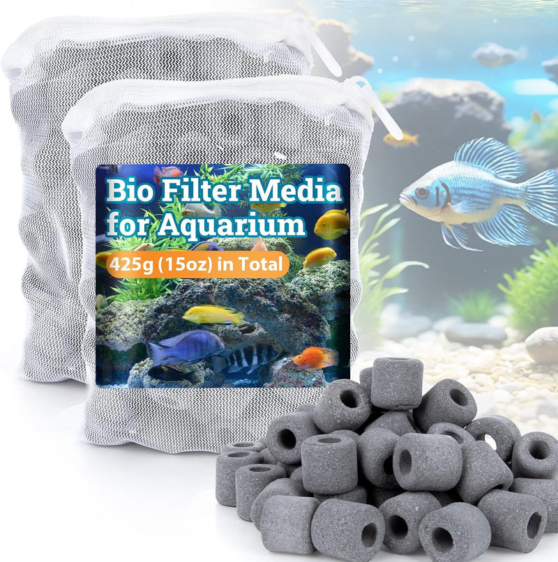 Sukh Ceramic Rings for Aquarium Filter - Black / 15oz