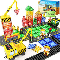 Magnetic Tiles with 2 Cranes - 42 Pieces Set