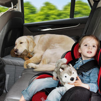 Car Back Seat Extender for Large Dogs up to – Essentials for Dogs - Grey+Fur Remover Brush - image 4