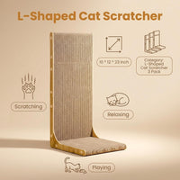 SMARTBEAN 3-Pack Cardboard Cat Scratcher for Indoor Cats - 3-Pack L-Shape - image 4