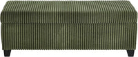48" Green Ottoman with Storage, Corduroy Storage Ottoman Bench for Bedroom, End of Bed Bench with Safety Hinge for Living Room, Entryway