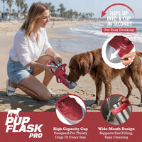 PupFlask Pro Portable Insulated Dog Water Bottle - Red / 30 Ounce - image 3