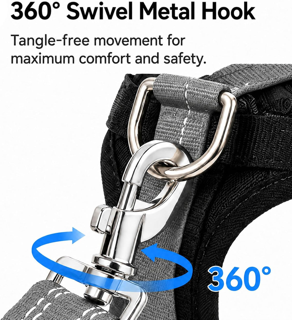 Dog Seat Belt 2Pcs, Retractable Pet Car Harness - Gray - image 4