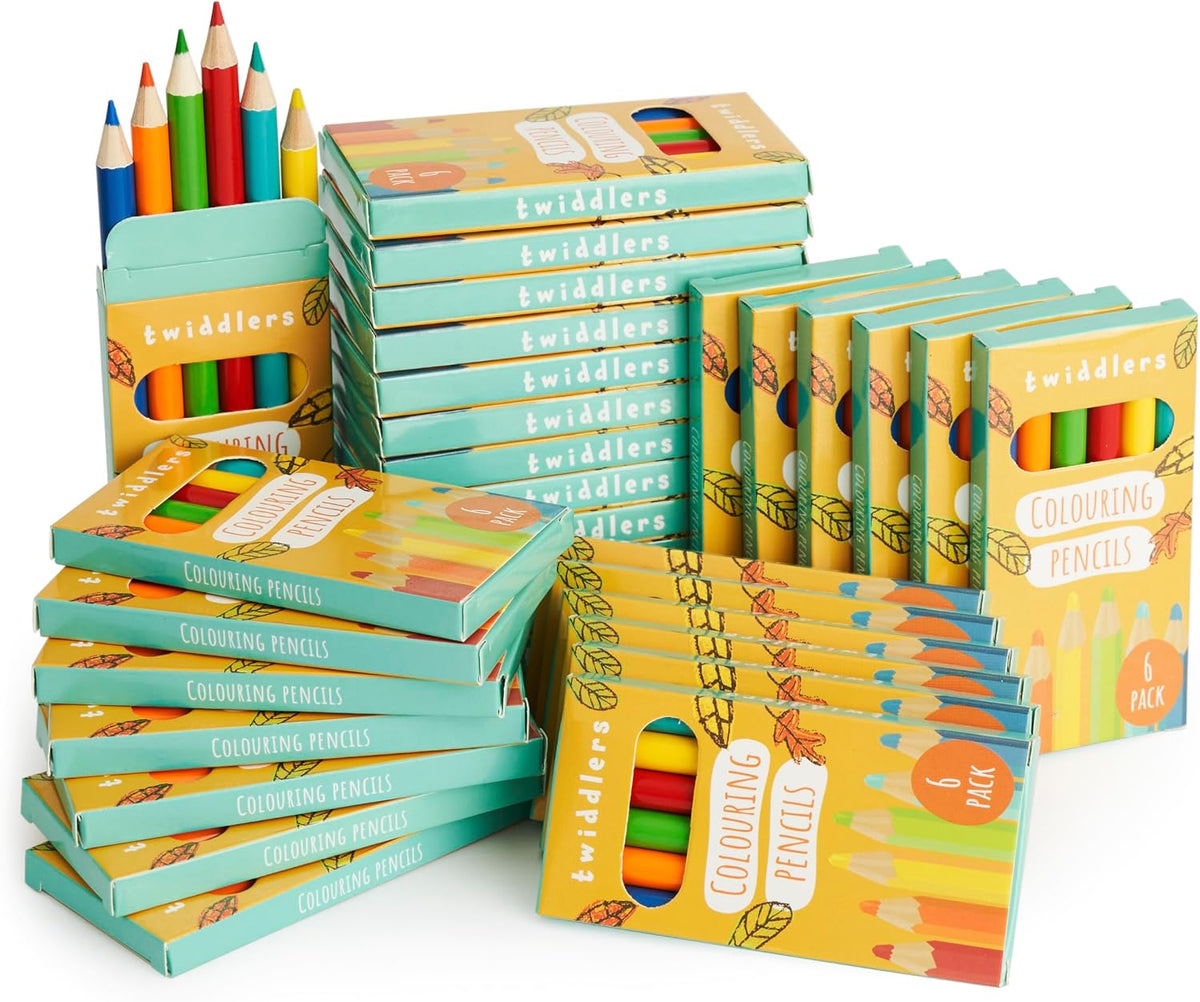 THE TWIDDLERS 30 Pack Mini Colored Pencils, 6 Pencils per box - 6 Count (Pack of 30) / 30 Pack