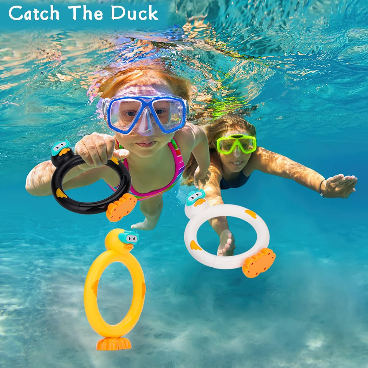 Summer Pool Toys Underwater Diving Games Dive Sticks Duck 3-Pack – Fun for Kids & Family - Duck Rings - image 3