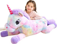 IKASA 43" Giant Unicorn Stuffed Animal, Super Soft - Multicolored