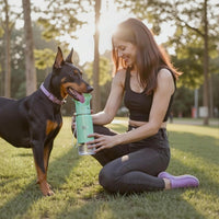 Stainless Steel Dog Travel Water Bottle - Mint - image 3