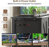 Aquarium Stand with Power Outlets, 55-75 Gallon Heavy Duty Fish Tank Stand with Cabinet Storage & Adjustable Shelf, for Fish Tank, Turtle Tank, Reptile Terrarium, 1000LBS Capacity, Black