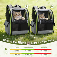 Lekereise Dog Carrier Backpack for Small Medium Dogs Cats up to 18 lbs - Gray / L-Mesh Window - image 2