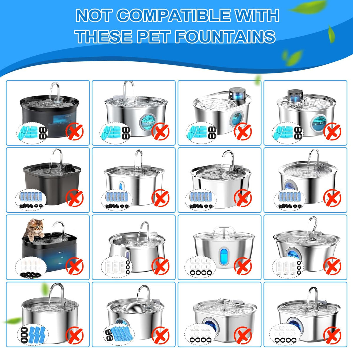 Cat Water Fountain Filters - 20 Filters & 20 Sponges - image 4